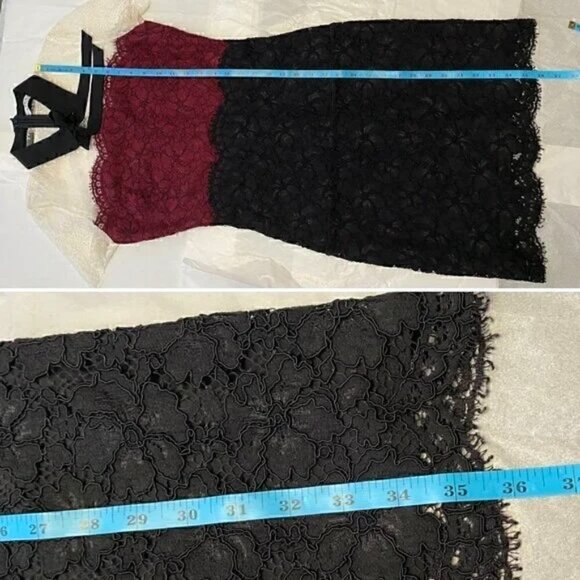 Sandro Paris Tri-Tone Lace Dress Size 1 US S - Picture 15 of 16